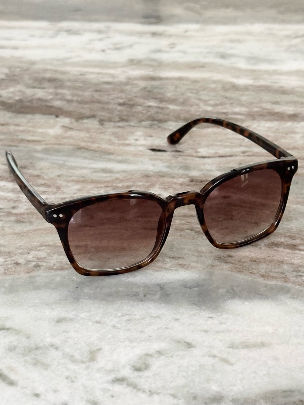 J. Crew Classic Brown Tortoiseshell Square Sunglasses
